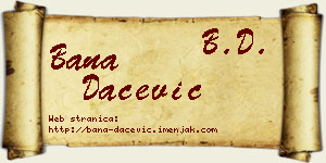 Bana Dačević vizit kartica